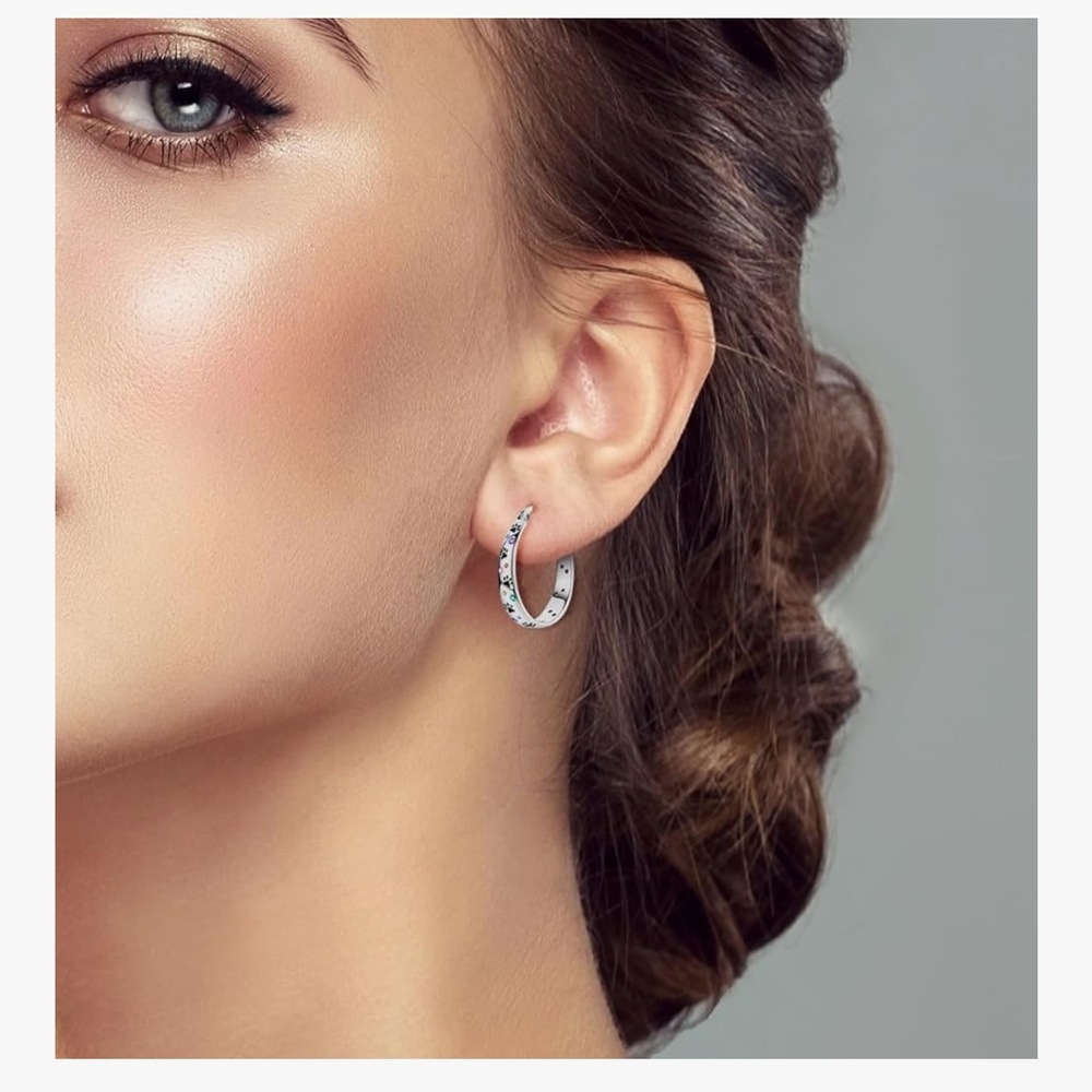 🆕925 Sterling Silver Hoop Earrings for Women Hypoallergenic Lightweight - Picture 6 of 6